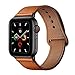 YALOCEA Compatible with Apple Watch Band 42mm 44mm, Genuine Leather Band Replacement Strap Compatible with iWatch Series 5 4 3 2 1 44mm 42mm, Brown