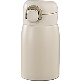 9 oz Mini Water Bottle Small Stainless Steel Thermoses - Insulated Vacuum, Leak Proof, Keeps Drinks Hot/Cold - Ideal for Coffee, beverage, Water - White