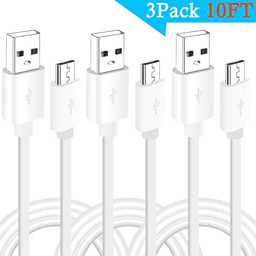 3 Pack 10FT USB Power Extension Cable Cord for Yi Camera, WyzeCam, Oculus Go, Echo Dot Kid Edition, Nest Cam,Netvue,Arlo Pro Q,Blink, Furbo Dog,IP CCTV Home Security Camera