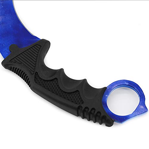 Wetop Karambit Knife, CS-GO for Hunting Camping Fishing Self Defenses and Field Survival, Stainless Steel Fixed Blade Tactical Knife with Sheath and Cord (Blue Sky). - Thumbnail 3