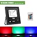 LE Outdoor Led Flood Lights, IP65 Waterproof, 10W RGB, 16 Color Changing, 4 Lighting Modes, Plug in Security Lights with Remote Control, for Home, Backyard, Patio, Garage and More