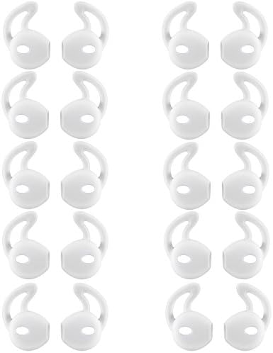 20 Pieces For iPhone Earpods silicone cover Ear Hooks Tips Teemade Replacement Ear Gels Buds Anti-slip Silicone Soft Sport Earbud Tips for iPhone X/8/8 plus/7/7 plus/6s/6 plus/5s/5c/5 Earpods (White)