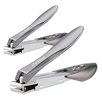 Easkep Nail Clippers, 2 pcs Sharp and Durable Nail Clipper Set Anti-splash Fingernail Toenail Nail Cutter Stainless Steel Sturdy Trimmer Set for Men and Women