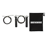 Jump Rope Brotherhood + 1 Additional Cable, Contoured Handles for Boxing, MMA Training, Crossfit, Fitness - High Speed, Adjustable Skipping Rope Perfect for Doubles and High Intensity Workouts