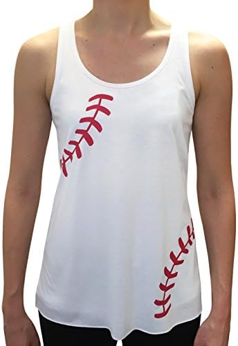 Zone Apparel Women’s Baseball Tank Top – Flowy Laces Racerback Shirt