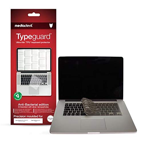 MediaDevil Ultra-Thin Keyboard Cover for MacBook Pro (13" & 15" - 2012-2015 *RETINA DISPLAY*) (UK/EU Key Layout) - Typeguard Anti-Bacterial Edition