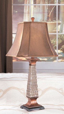 Set of 2 Table Lamps in Bronze and Silver Finish