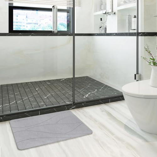 ComfortHaus Stone Bath Mat, Diatomaceous Earth Stone Bath Mats for Bathroom, Quick Drying Bath Stone Mat, Non-Slip Super Absorbent Stone Shower Mat 23.5 * 15 * 0.3
