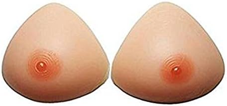 Rowai Silicone Breast Forms Triangle Shape Fake Breast Boobs Enhancers for Crossdresser/Cosplay/Mastectomy Patient (M)