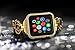 Callancity Gold Plated Face Cover Crystal Case Decoration Bezel Compatible with Apple Watch Series 3 2 1 42mm for Men/Women
