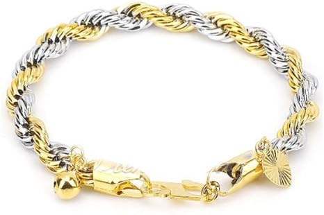 SOPO 18k Gold Filled Rolo Chain Smooth LOVE Heart Charm Bracelet GF Jewelry