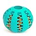 Idepet Dog Toy Ball, Nontoxic Bite Resistant Toy Ball for Pet Dogs Puppy Cat, Dog Pet Food Treat Feeder Chew Tooth Cleaning Ball Exercise Game IQ Training Ball(Blue)