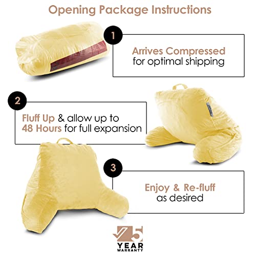 Nestl Reading Pillow Standard Bed Pillow, Back Pillow for Sitting in Bed Memory Foam Chair