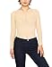 May&Maya Women's Long Sleeve Sheer Mesh Top (XXL, Beige)