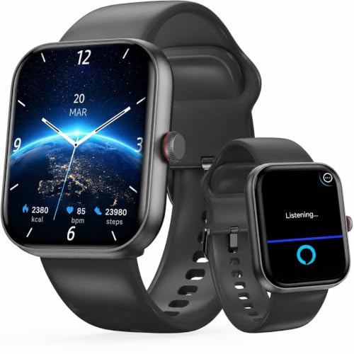 Smartwatch Men Women 1.91 Inch AMOLED Smart Watch with Alexa and Phone Function, 30 Day Battery, 108+ Sports Modes, Fitness Watch with Heart Rate/Sleep Monitor, IP68 Waterproof Heart Rate Monitor for