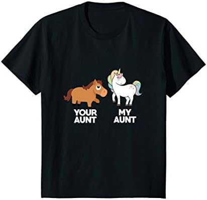Kids Your Aunt My Aunt Funny Unicorn Shirt 8 Black