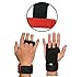 Pull-up Hand Grips with Wrist Wrap Protection for Cross-Training, Gymnastics, Fitness, Exercise, Skills and Drills, WODs, (Red, Medium Size)