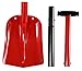 CARTMAN 32.5 Inch Folding Emergency Snow Shovel 3 Piece Aluminum Lightweight Portable Sport Utility Shovel for Car Trunk Camping Garden Beach, Red