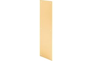 Prime-Line MP4719 Door Push Plate, 3-1/2 15 in., Polished Brass (Single Pack)