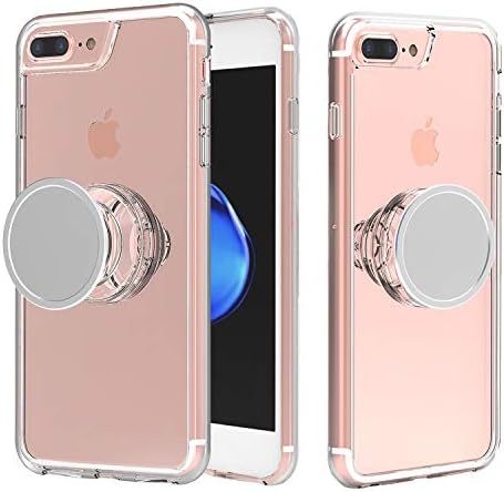 iPhone 7 Plus Case with Stand, Clear iPhone 8 Plus Case,Muntinfe Stress Relief Anxiety Toys/Mirror/Magnetic Available/Slim Hybrid Protective Case with Kickstand for iPhone 8 Plus/7 Plus/6 Plus- Clear