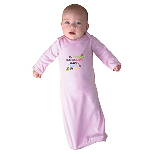Cute Rascals I'm Proof That My Daddy Doesn't Paintball All The Time Infant Baby Combed Ring-Spun Cotton Sleeping Gown - Soft Pink, Gown & Hat Set