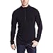 Minus33-100% Merino Wool - Isolation Men’s Midweight Quarter Zip - Warm Pullover - Outdoor Recreation Sweater - No Itch Renewable Fabric - Black - X-Large