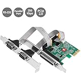 SIIG Dual (2) Serial Port/RS-232 and Single (1) Parallel Port PCIe Card Compatible with 16C550 UART (JJ-E20411-S1)
