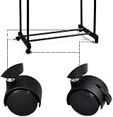 raxter Heavy Duty Garment Rack Adjustable Single Double Rail with Wheels view 5