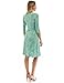 PattyBoutik Women Faux Wrap A Line Dress (Light Green and White 31 Small)