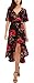 Kormei Womens Short Sleeve Floral High Low V-Neck Flowy Party Long Maxi Dress