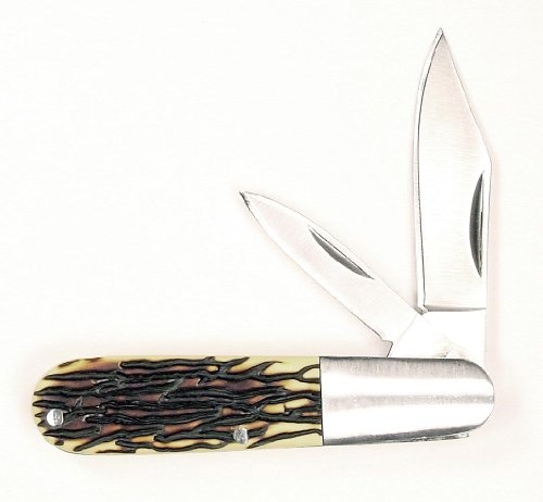 Ruko 3-5/16-Inch 2-Blades Delrin Deer Horn Handle Pocket Knife