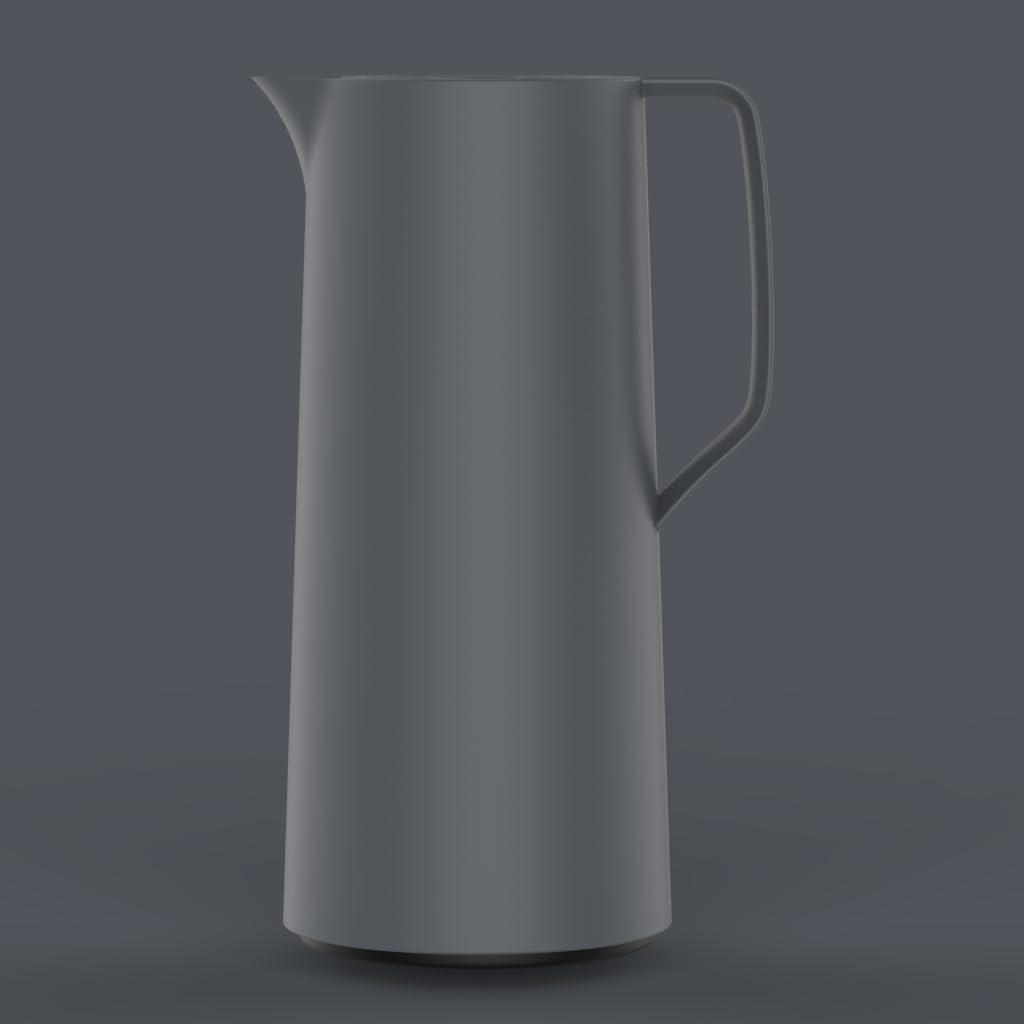 Emsa Motiva Thermoskanne 1l, Isolierkanne mit Quick-Press-Verschluss, 12h heiß, 24h kalt, Glaskolben, Made in Germany, Teekanne Thermo, Nordisches Design, anthrazit, N41701 3