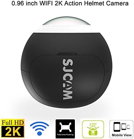 Original SJCAM SJ360 Camera 12MP Sony IMX206 Sensor 2K Mini Panoramic Camera 220 Degree Sport VR Camera WIFI Action Camera Sport DV Riding Recorder(Black)+1pcs Extra Battery