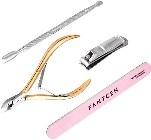 FANTCEN Pedicure Tool Set Professional Nail Cleaner Toenail Nail Nipper with Double Springs Nipper Manicure Cuticle Nipper Stainless Steel Fingernail Clipper Set Pink Nail File ?