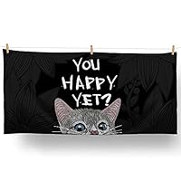 Loong Design Cute Curious Cat Beach Towel-Multi-Color 3 with A Unique Design Large (30
