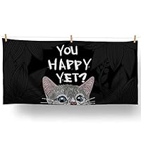 Loong Design Cute Curious Cat Beach Towel-Multi-Color 3 with A Unique Design Large (30