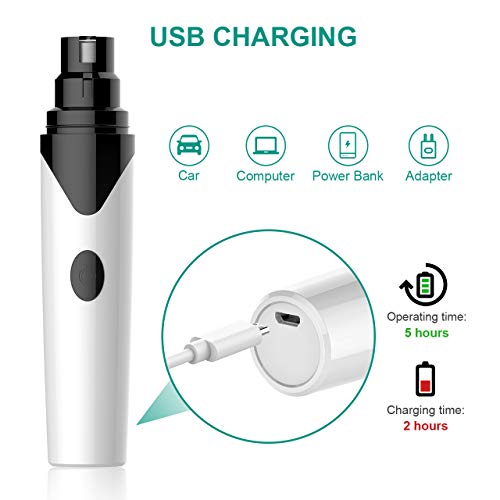 image for oneisall Dog Nail Grinder Quiet, Rechargeable Wireless Cat Nail Clippe
