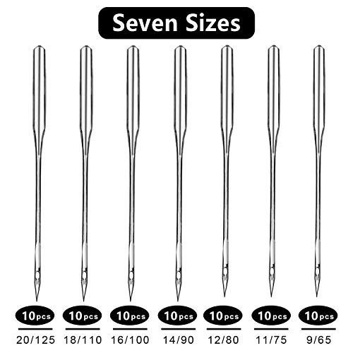 Heavy Duty Sewing Machine Needles 70 Count 7 Sizes Universal Regular