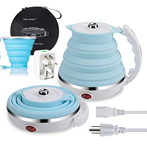 Upgrade Travel Kettle, ShineMe Food Grade Silicone Dual Voltage 110