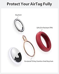 2 Packs Airtag Holder Key Ring with Soft TPU