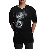 Skull Eagle V-neck Black T-shirt
