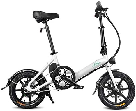 earlyad For FIIDO D3 7.8 Folding Electric Bicycle Portable Adult Bicycle Black/White