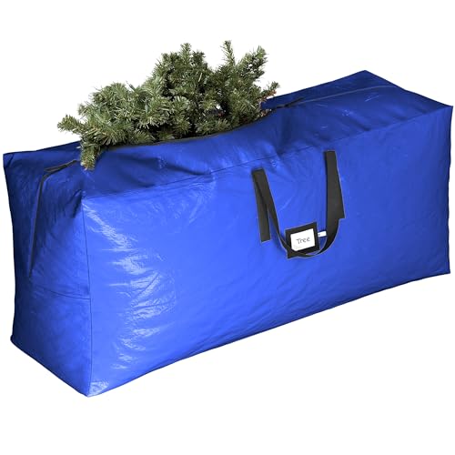 Heavy Duty Christmas Tree Storage Bag 7.5 Ft - Christmas Tree Bag Royal Blue - Tree Bags For Storage - Xmas Tree Storage Bag Holds 7.5 Ft Christmas Tree Bag For Year Round Christmas Storage