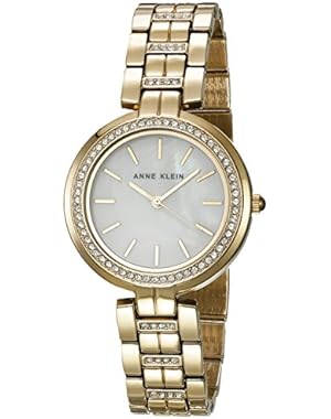 Women's Quartz Metal and Alloy Dress Watch, Color:Gold-Toned (Model: AK/2968MPGB)