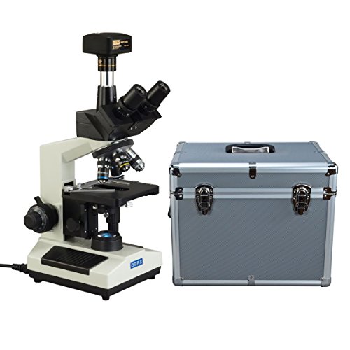 OMAX 40X-2000X Compound Darkfield Trinocular LED Microscope+14.0MP Digital Camera+Aluminum Carrying Case