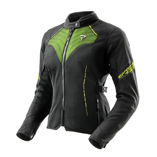 REBELHORN Jax Lady Womens Motorcycle Jacket, Textile, Elbow, Shoulder and Back Protector Level 2, Removable Humax Membrane, Large Mesh Ventilation Panels, Sizes up to 10XL