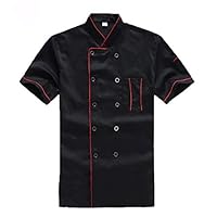 MRxcff New Chef White Uniforms Hotel Restaurant Kitchen Cook Jackets for Men and Women Work Clothes Chef Clothing Black M