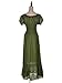 Anna-Kaci Peasant Maiden Boho Inspired Cap Sleeve Lace Trim Maxi Dress, Olive Green, X-Large