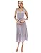 PattyBoutik Women V Neck Pleated Midi Knit Dress (Light Lilac Gray X-Small)