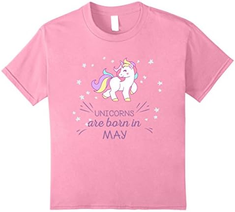 Kids Unicorns Are Born in May - Cute Princess T-shirt 8 Pink